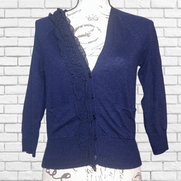 Y2K Juicy Couture Blue Cardigan Sweater with V-Neck. - Picture 1 of 5